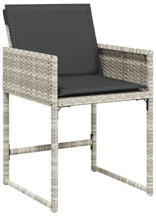 Tuinstoelen 4 st met kussens poly rattan lichtgrijs