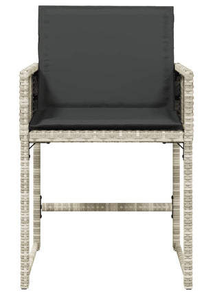 Tuinstoelen 4 st met kussens poly rattan lichtgrijs