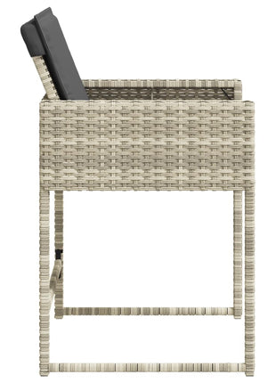 Tuinstoelen 4 st met kussens poly rattan lichtgrijs