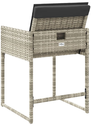Tuinstoelen 4 st met kussens poly rattan lichtgrijs