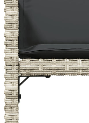 Tuinstoelen 4 st met kussens poly rattan lichtgrijs