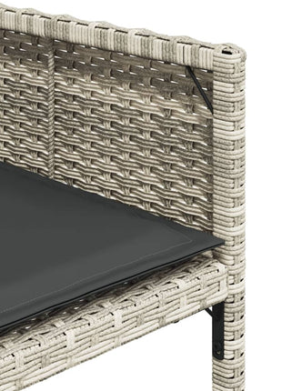 Tuinstoelen 4 st met kussens poly rattan lichtgrijs