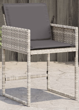 Tuinstoelen 4 st met kussens poly rattan lichtgrijs