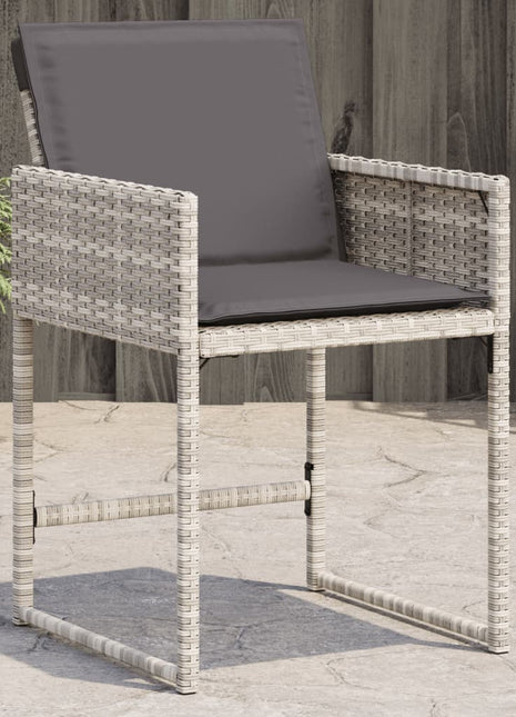 Tuinstoelen 4 st met kussens poly rattan lichtgrijs