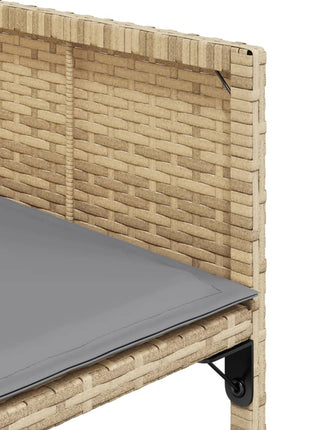 Tuinstoelen 4 st met kussens poly rattan gemengd beige