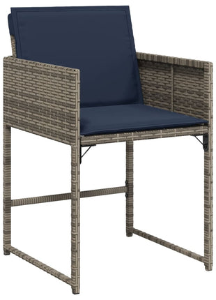 Tuinstoelen 4 st met kussens poly rattan grijs