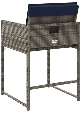 Tuinstoelen 4 st met kussens poly rattan grijs
