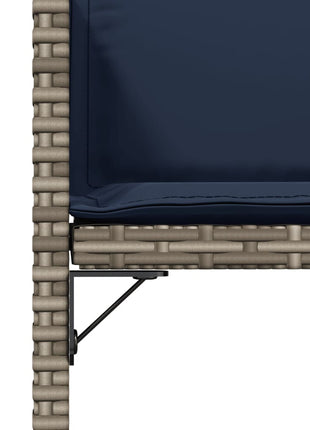 Tuinstoelen 4 st met kussens poly rattan grijs