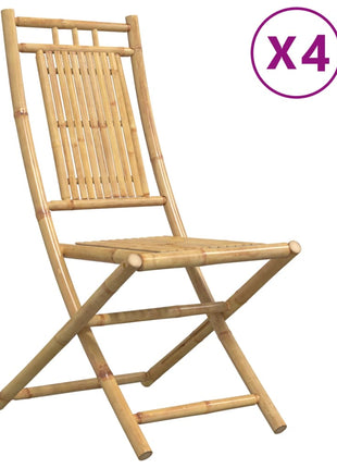 Tuinstoelen 4 st inklapbaar 46x66x99 bamboe