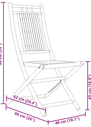Tuinstoelen 6 st inklapbaar 46x66x99 bamboe