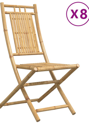 Tuinstoelen 8 st inklapbaar 46x66x99 bamboe