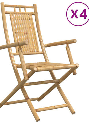 Tuinstoelen 4 st inklapbaar 53x66x99 bamboe