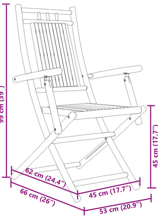Tuinstoelen 4 st inklapbaar 53x66x99 bamboe