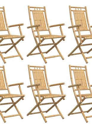 Tuinstoelen 6 st inklapbaar 53x66x99 bamboe