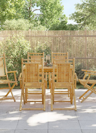 Tuinstoelen 6 st inklapbaar 53x66x99 bamboe