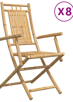 Tuinstoelen 8 st inklapbaar 53x66x99 bamboe
