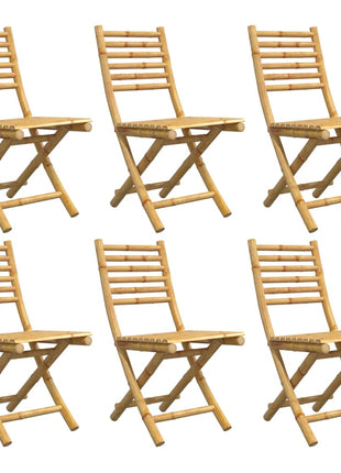 Tuinstoelen 6 st inklapbaar 43x54x88 bamboe