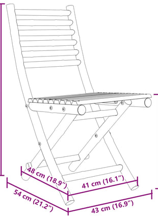 Tuinstoelen 6 st inklapbaar 43x54x88 bamboe