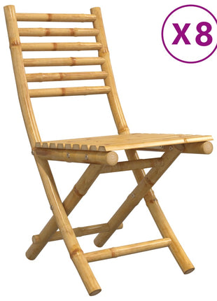 Tuinstoelen 8 st inklapbaar 43x54x88 bamboe