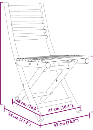Tuinstoelen 8 st inklapbaar 43x54x88 bamboe