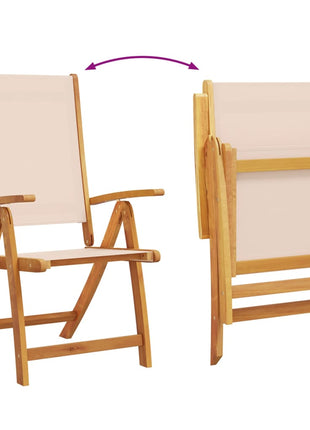 Tuinstoelen inklapbaar 4 st massief acaciahout en textileen