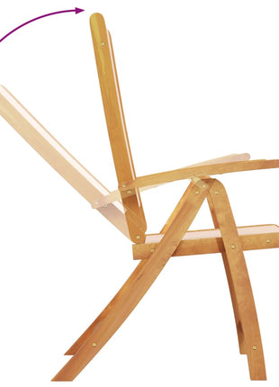 Tuinstoelen inklapbaar 4 st massief acaciahout en textileen