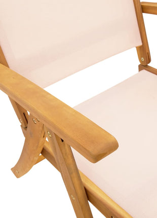 Tuinstoelen inklapbaar 4 st massief acaciahout en textileen