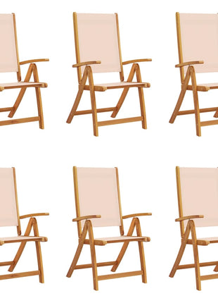 Tuinstoelen inklapbaar 6 st massief acaciahout en textileen