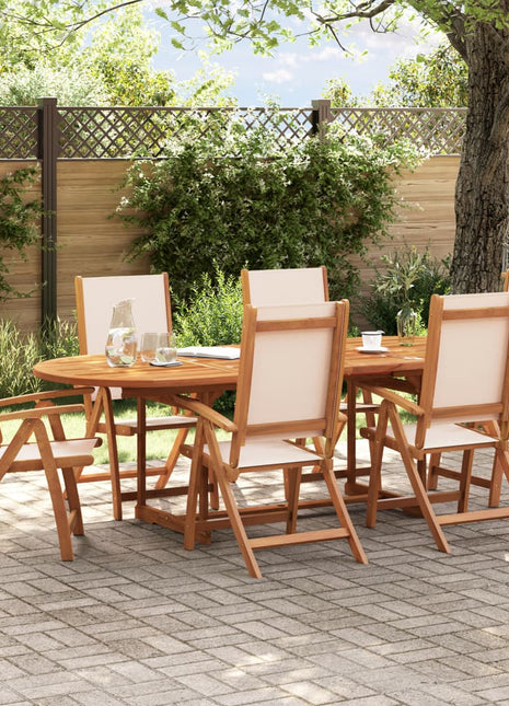Tuinstoelen inklapbaar 6 st massief acaciahout en textileen