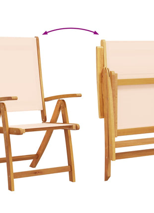 Tuinstoelen inklapbaar 8 st massief acaciahout en textileen