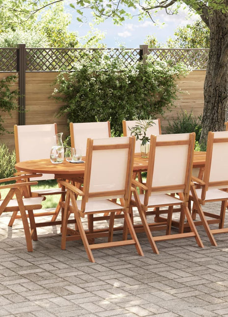 Tuinstoelen inklapbaar 8 st massief acaciahout en textileen