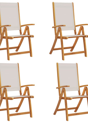 Tuinstoelen inklapbaar 4 st massief acaciahout en textileen