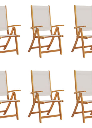 Tuinstoelen inklapbaar 6 st massief acaciahout en textileen