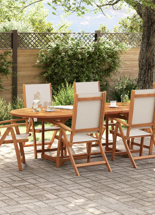 Tuinstoelen inklapbaar 6 st massief acaciahout en textileen