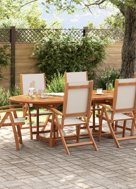 Tuinstoelen inklapbaar 6 st massief acaciahout en textileen
