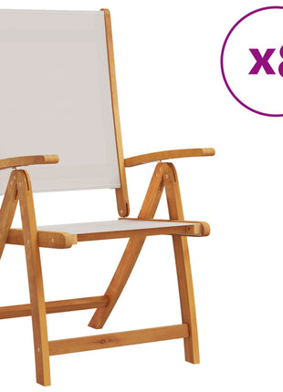 Tuinstoelen inklapbaar 8 st massief acaciahout en textileen