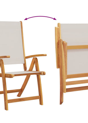 Tuinstoelen inklapbaar 8 st massief acaciahout en textileen
