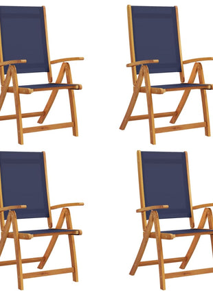 Tuinstoelen inklapbaar 4 st massief acaciahout en textileen