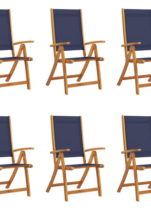 Tuinstoelen inklapbaar 6 st massief acaciahout en textileen
