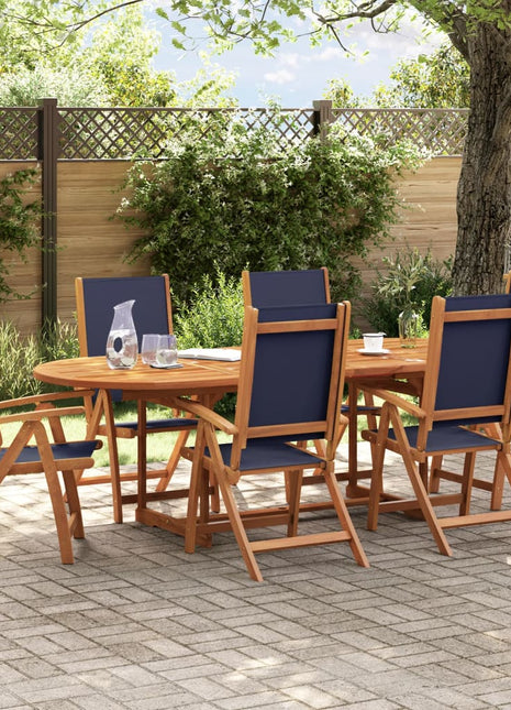 Tuinstoelen inklapbaar 6 st massief acaciahout en textileen
