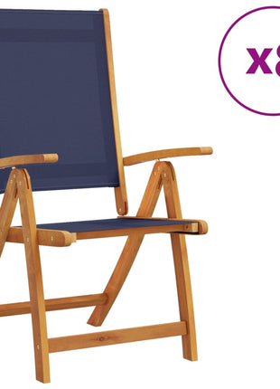 Tuinstoelen inklapbaar 8 st massief acaciahout en textileen