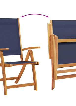 Tuinstoelen inklapbaar 8 st massief acaciahout en textileen