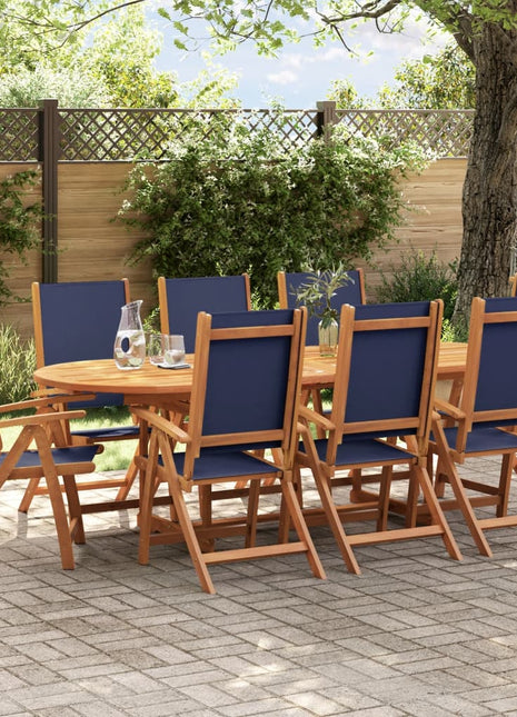Tuinstoelen inklapbaar 8 st massief acaciahout en textileen