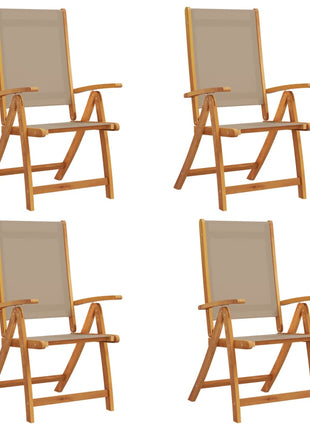 Tuinstoelen inklapbaar 4 st massief acaciahout en textileen