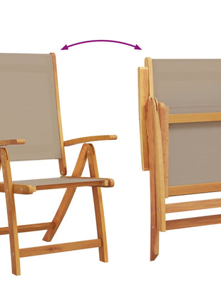 Tuinstoelen inklapbaar 6 st massief acaciahout en textileen
