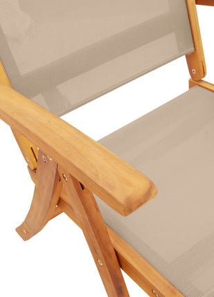 Tuinstoelen inklapbaar 6 st massief acaciahout en textileen