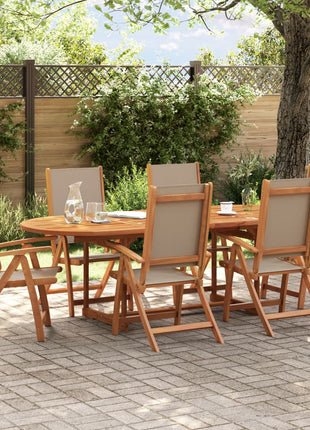 Tuinstoelen inklapbaar 6 st massief acaciahout en textileen