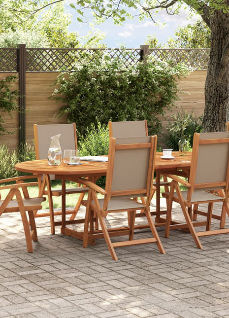 Tuinstoelen inklapbaar 6 st massief acaciahout en textileen