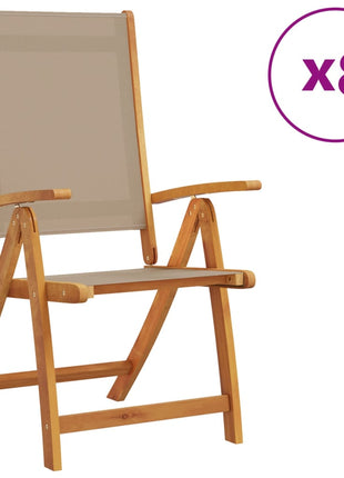 Tuinstoelen inklapbaar 8 st massief acaciahout en textileen