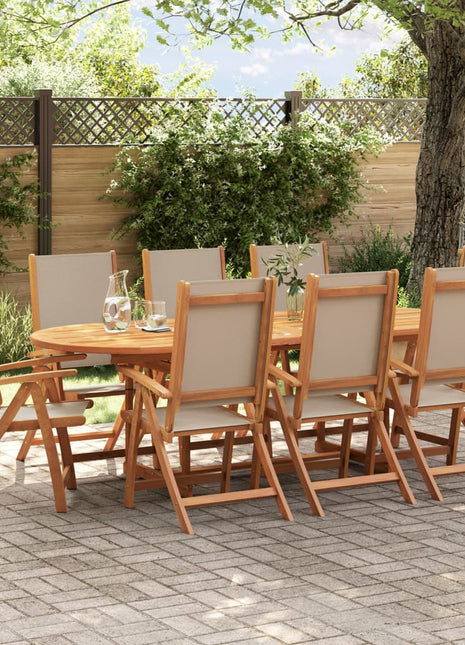 Tuinstoelen inklapbaar 8 st massief acaciahout en textileen